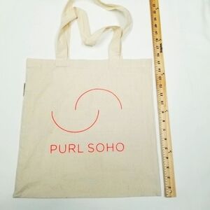 Purl Soho‎ tote with printed pattern on it made out of organic cotton Knitting